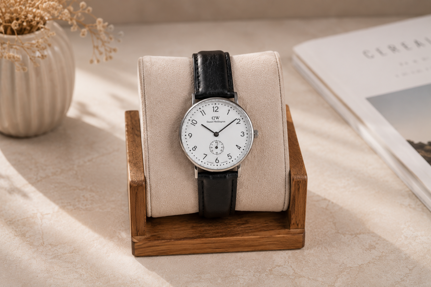 Brown Leather Analog Watch for Men