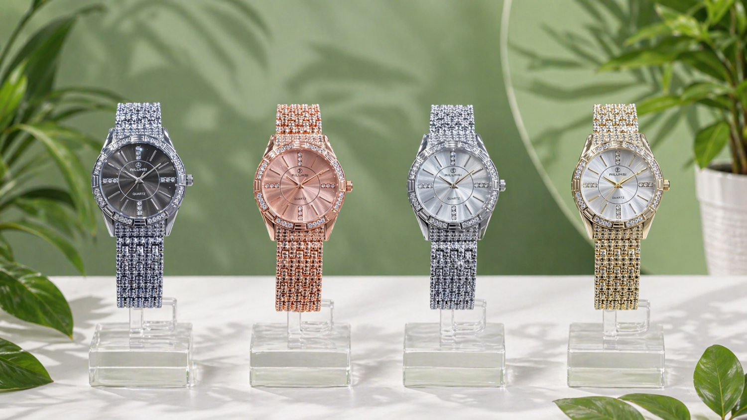 Luxury Diamond Style Ladies Quartz Watch – Premium Bracelet Design